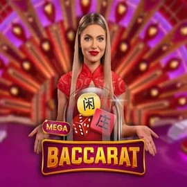Mega Baccarat logo by Pragmatic Play at Lucky Ones Casino