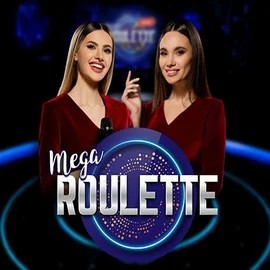 Mega Roulette online game logo by Pragmatic Play on luckyonescasino.at